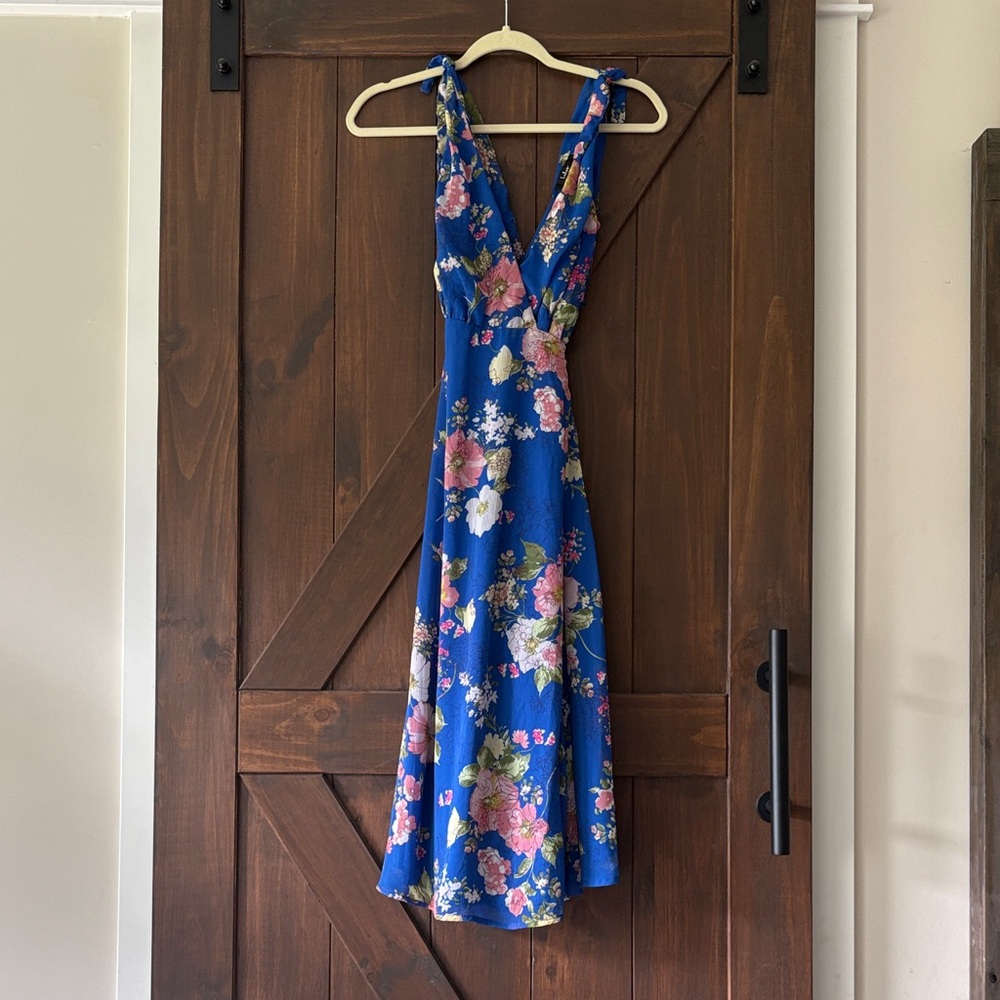 Lulu's Vibrant Floral Midi Wrap Dress (3/$20)